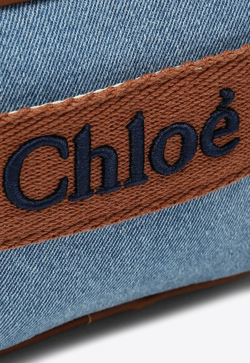 Chloé Logo Embroidered Denim Shoulder Bag Denim CHC20276CO/P_CHLOE-Z10