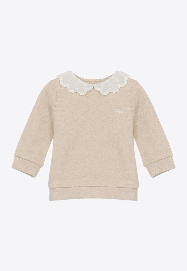 Chloé Kids Baby Girls Wavy Collar Sweater CHC20310-ACO/P_CHLOE-C03 CHC20310-ACO/P_CHLOE-C03_622-9