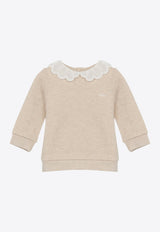 Chloé Kids Girls Wavy Collar Sweater CHC20310-BCO/P_CHLOE-C03 CHC20310-BCO/P_CHLOE-C03_622-2A