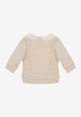 Chloé Kids Girls Wavy Collar Sweater CHC20310-BCO/P_CHLOE-C03 CHC20310-BCO/P_CHLOE-C03_622-2A