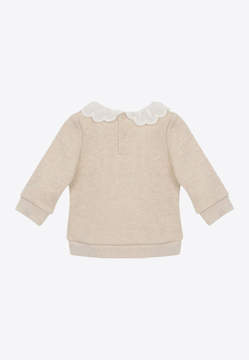 Chloé Kids Girls Wavy Collar Sweater CHC20310-BCO/P_CHLOE-C03 CHC20310-BCO/P_CHLOE-C03_622-2A