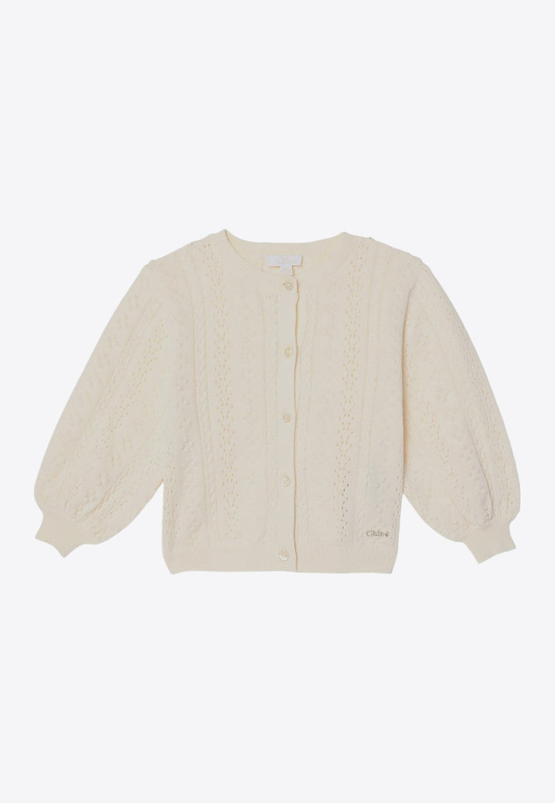 Chloé Kids Baby Girls Wool-Blend Cardigan  CHC20311-ACO/P_CHLOE-148 CHC20311-ACO/P_CHLOE-148_622-9