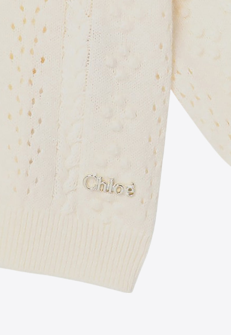 Chloé Kids Baby Girls Wool-Blend Cardigan  CHC20311-ACO/P_CHLOE-148 CHC20311-ACO/P_CHLOE-148_622-9