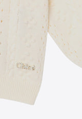 Chloé Kids Girls Embroidered Cardigan CHC20311-BCO/P_CHLOE-148 CHC20311-BCO/P_CHLOE-148_622-2A