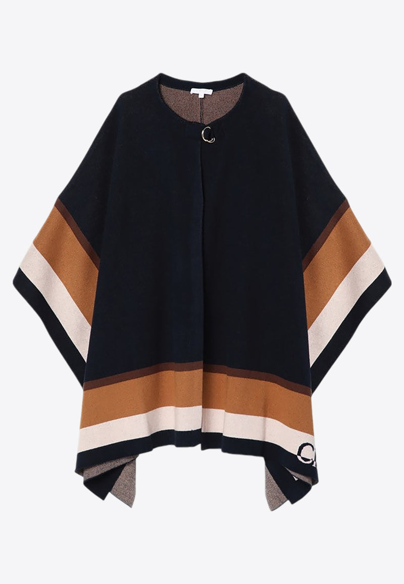 Chloé Kids Girls Logo Jacquard Knitted Poncho Multicolor CHC20315-ACO/P_CHLOE-859