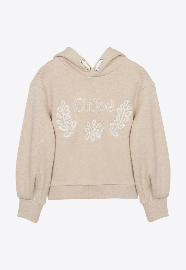 Chloé Kids Girls Embroidered  Hooded Sweatshirt CHC20357-CCO/P_CHLOE-C03 CHC20357-CCO/P_CHLOE-C03_621-14