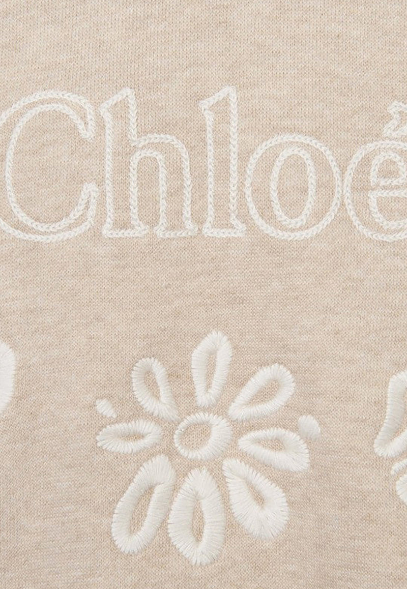 Chloé Kids Girls Embroidered  Hooded Sweatshirt CHC20357-CCO/P_CHLOE-C03 CHC20357-CCO/P_CHLOE-C03_621-14