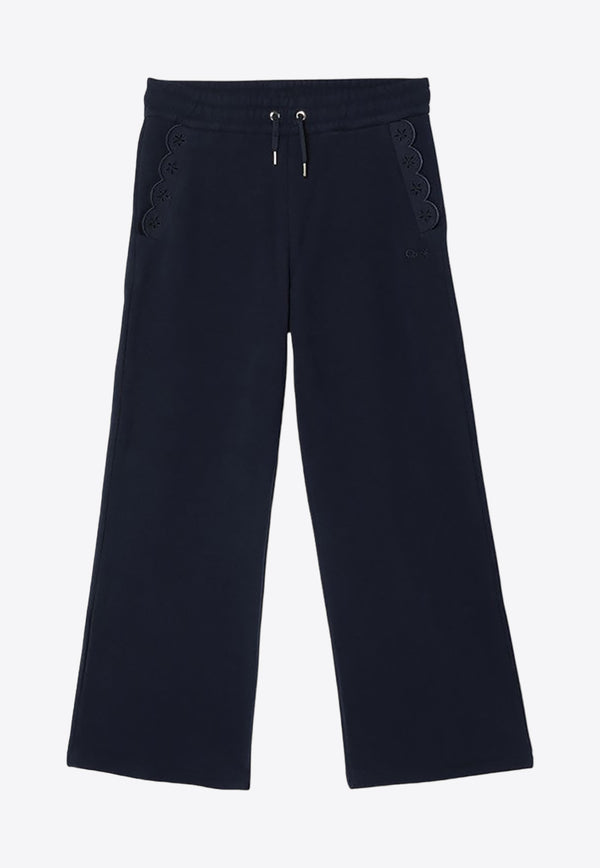 Chloé Kids Girls Drawstring Track Pants Blue CHC20363-BCO/P_CHLOE-859