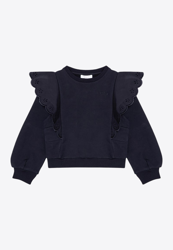 Chloé Kids Girls Ruffled Sweatshirt  CHC20364-ACO/P_CHLOE-859 CHC20364-ACO/P_CHLOE-859_621-4