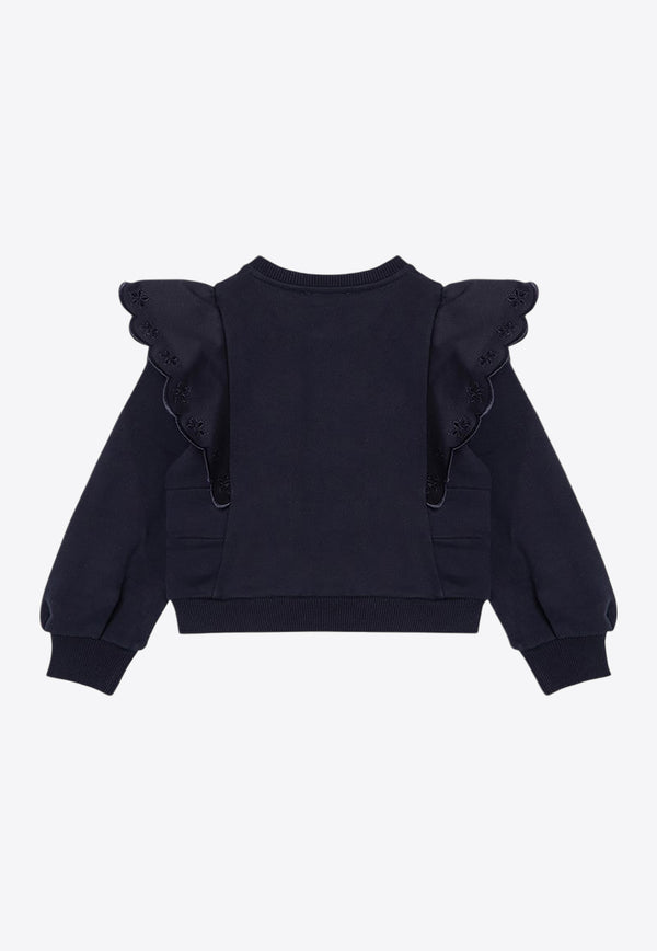 Chloé Kids Girls Ruffled Sweatshirt  CHC20364-ACO/P_CHLOE-859 CHC20364-ACO/P_CHLOE-859_621-4