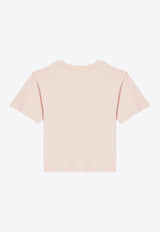 Chloé Kids Girls Logo Embroidered T-shirt Pink CHC20366-ACO/P_CHLOE-45K