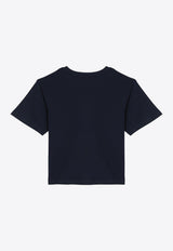 Chloé Kids Girls Logo Embroidered T-shirt Blue CHC20366-ACO/P_CHLOE-859