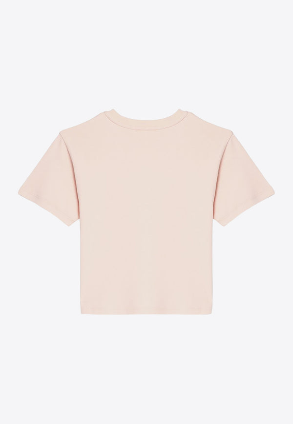 Chloé Kids Girls Logo Embroidered T-shirt Pink CHC20366-BCO/P_CHLOE-45K