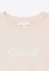 Chloé Kids Girls Logo Embroidered T-shirt Pink CHC20366-BCO/P_CHLOE-45K