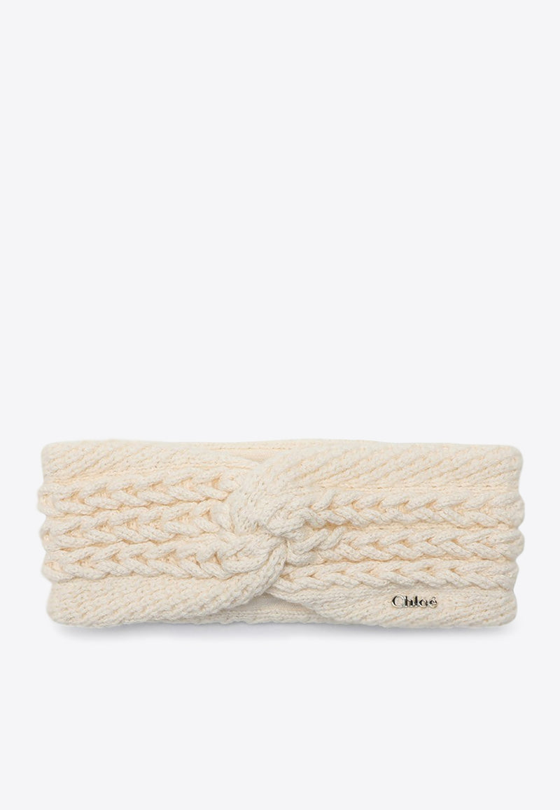 Chloé Kids Baby Girls Crochet Knit Logo Headband CHC20375CO/P_CHLOE-148 CHC20375CO/P_CHLOE-148_623-T1