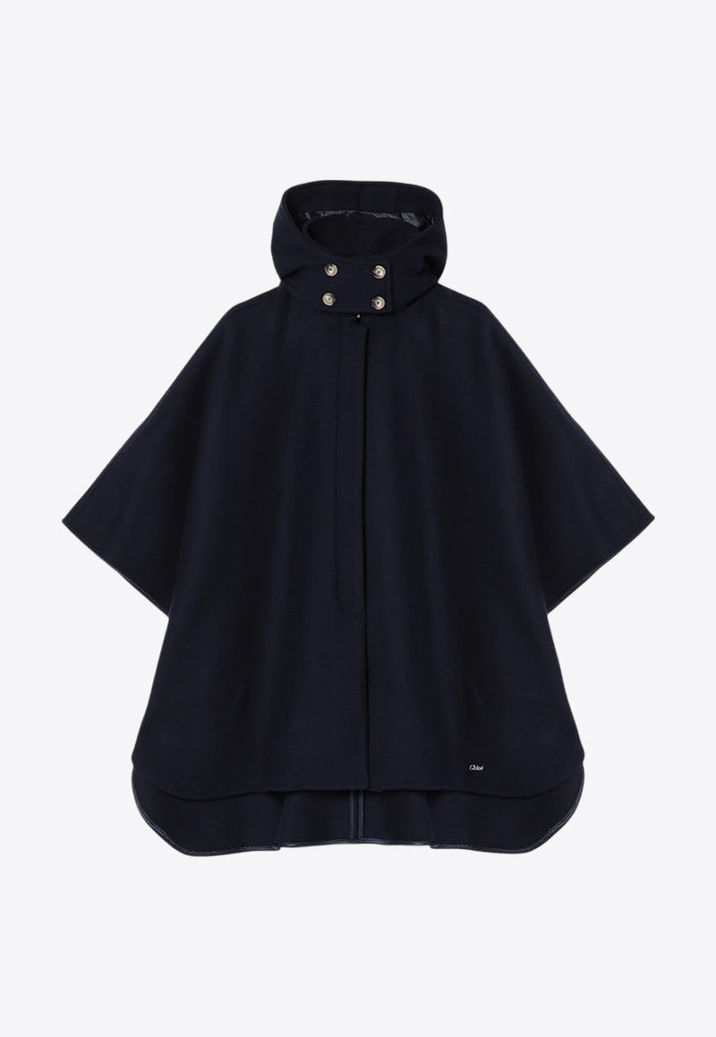 Chloé Kids Girls Wool Hooded Cape CHC20383-AWO/P_CHLOE-859 CHC20383-AWO/P_CHLOE-859_621-8