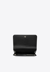 Chloé Alphabet Flap Wallet in Grained Leather Black CHC21WP942F57/P_CHLOE-001