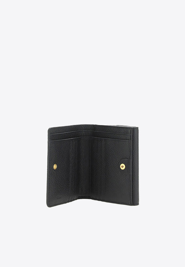 Chloé Marcie Grained Leather Wallet Black CHC22AP672_I31_001
