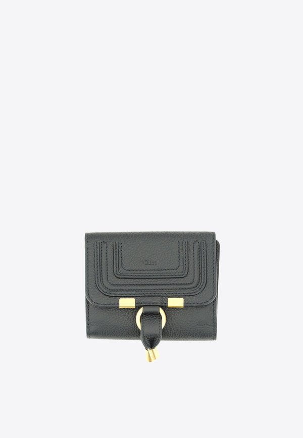 Chloé Marcie Grained Leather Wallet Black CHC22AP672_I31_001