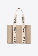 Chloé Medium Woody Tote Bag CHC22AS383I2600O MUSK GRAY