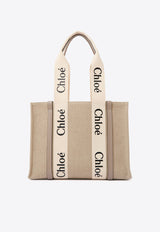 Chloé Medium Woody Tote Bag CHC22AS383I2600O MUSK GRAY