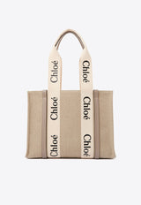 Chloé Medium Woody Tote Bag CHC22AS383I2600O MUSK GREY