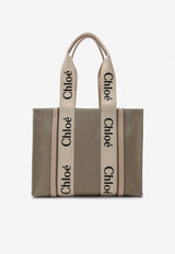 Chloé Medium Woody Logo Tote Bag White CHC22AS383I26/P_CHLOE-6J5