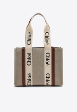 Chloé Medium Woody Logo Tote Bag Beige CHC22AS383I26/P_CHLOE-90U