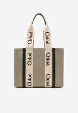 Chloé Medium Woody Logo Tote Bag White CHC22AS383I26/P_CHLOE-91J