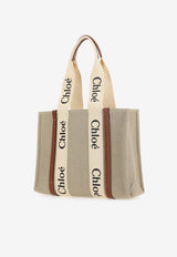 Chloé Medium Woody Tote Bag White  CHC22AS383_I26_90U