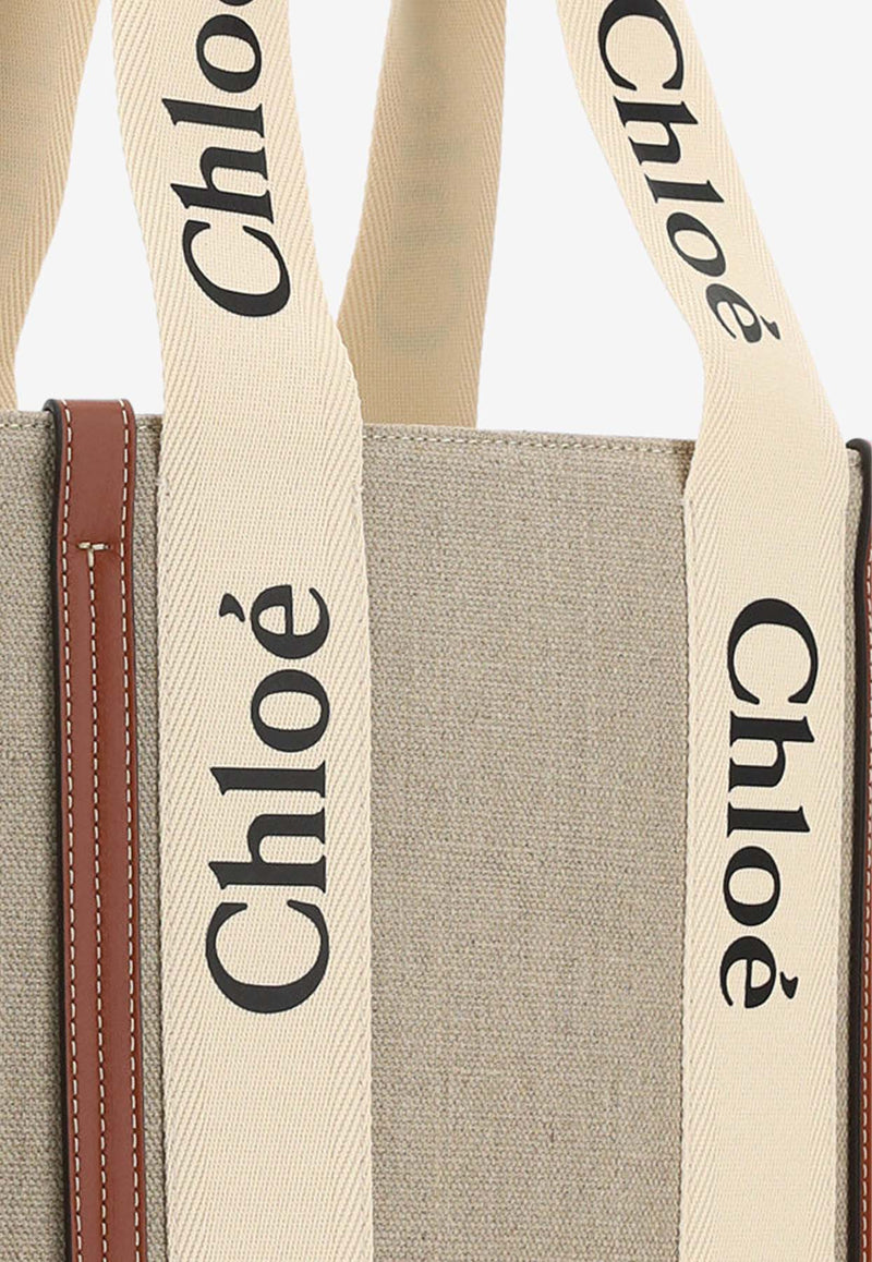 Chloé Medium Woody Tote Bag White  CHC22AS383_I26_90U