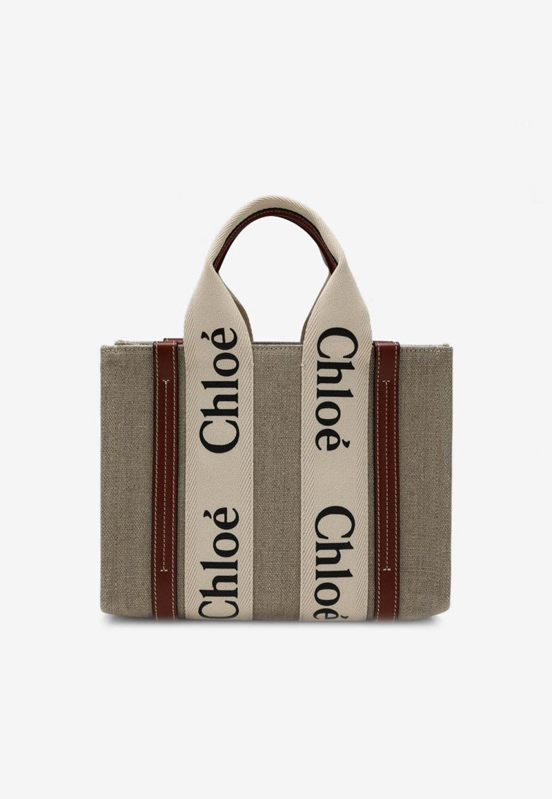 Chloé Small Woody Logo Tote Bag Beige CHC22AS397I26/P_CHLOE-90U