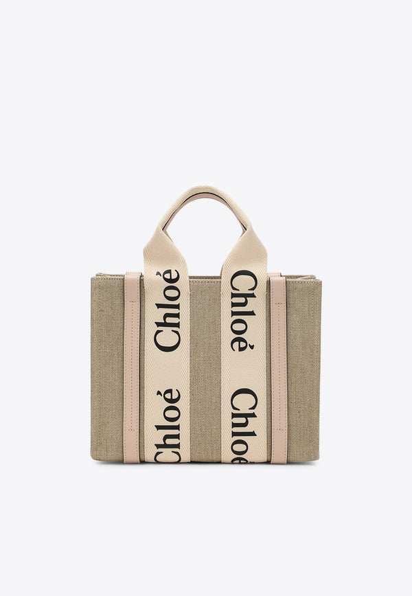 Chloé Woody Logo Tote Bag Beige CHC22AS397I26/R_CHLOE-6J5
