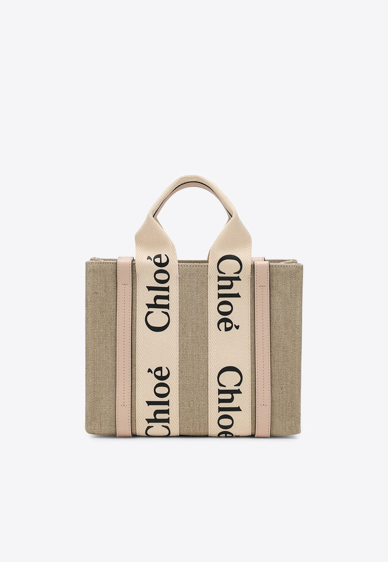 Chloé Woody Logo Tote Bag Beige CHC22AS397I26/R_CHLOE-6J5