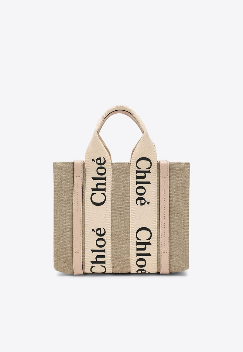Chloé Woody Logo Tote Bag Beige CHC22AS397I26/R_CHLOE-6J5
