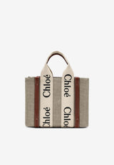 Chloé Small Woody Canvas Tote Bag Beige CHC22AS397I26/S_CHLOE-90U