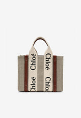 Chloé Small Woody Canvas Tote Bag Beige CHC22AS397I26/S_CHLOE-90U