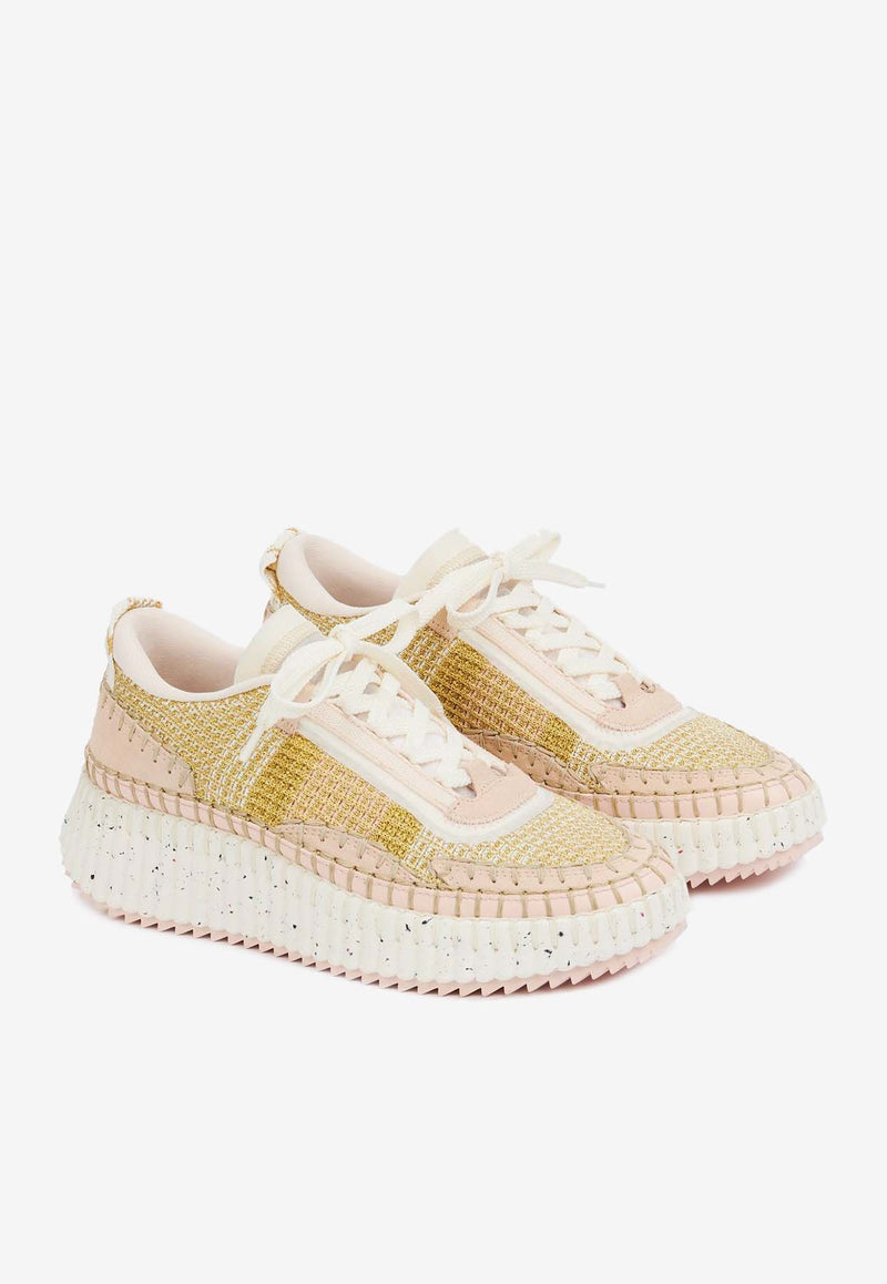 Chloé Nama Sneakers in Lower-Impact Mesh CHC22S579Y0745 BRIGHT GOLD