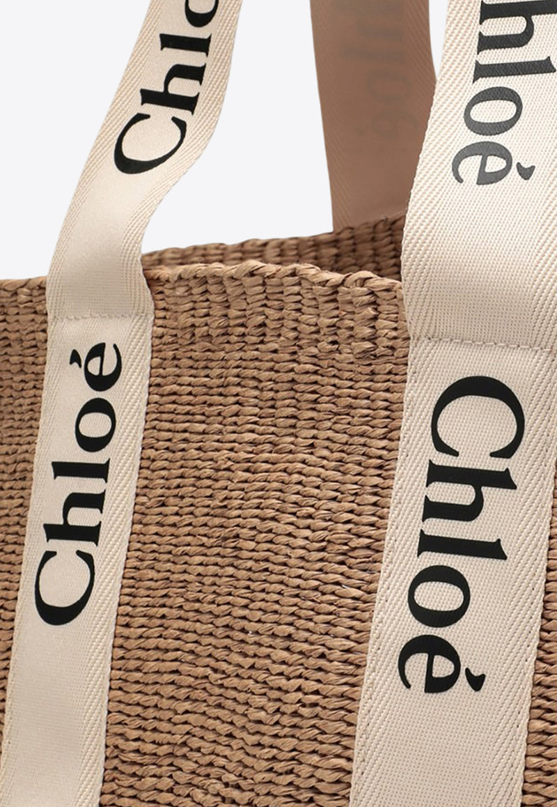 Chloé Large Woody Basket Bag Beige CHC22SS380G55/Q_CHLOE-101