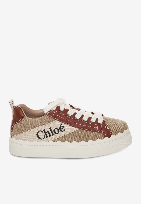 Chloé Lauren Low-Top Sneakers CHC22U108Z490U WHITE-BROWN