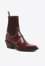 Chloé Nellie 60 Texan Ankle Boots Brown CHC22W706V426M CLAY BROWN