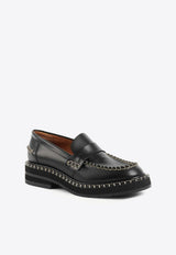 Chloé Noua Leather Flat Loafers Black CHC22W715N4001 BLACK