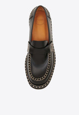 Chloé Noua Leather Flat Loafers Black CHC22W715N4001 BLACK