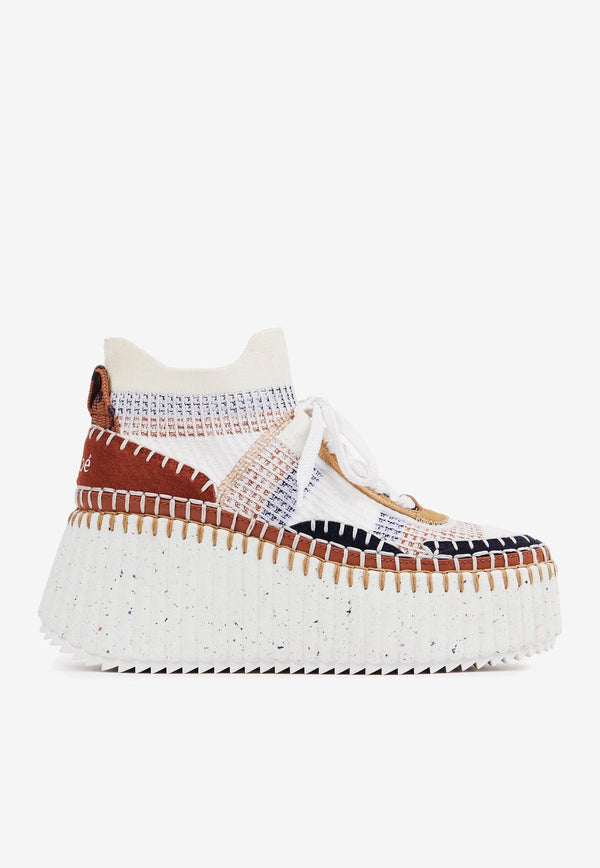 Chloé Nama 80 Wedge Sneakers CHC23A909Y0651 RED SAND