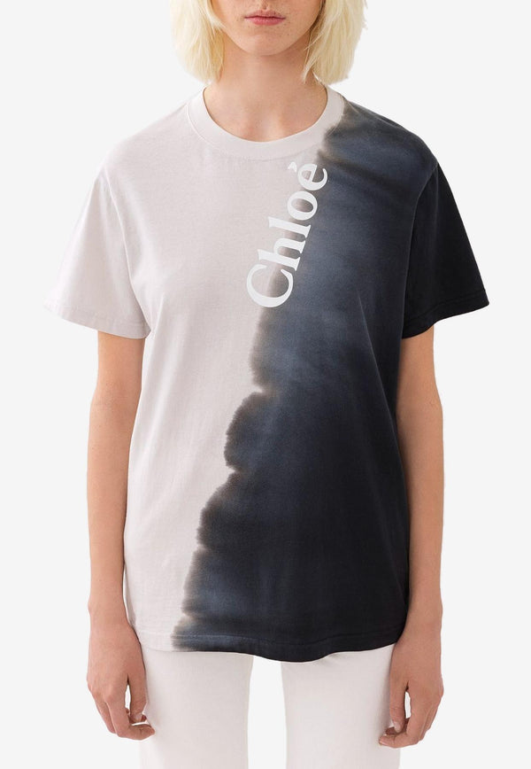 Chloé Logo Print T-shirt CHC23AJH01181905 BLACK - WHITE 1