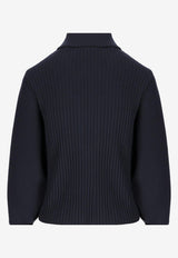 Chloé Ribbed Wool Sweater CHC23AMP1866448A ICONIC NAVY