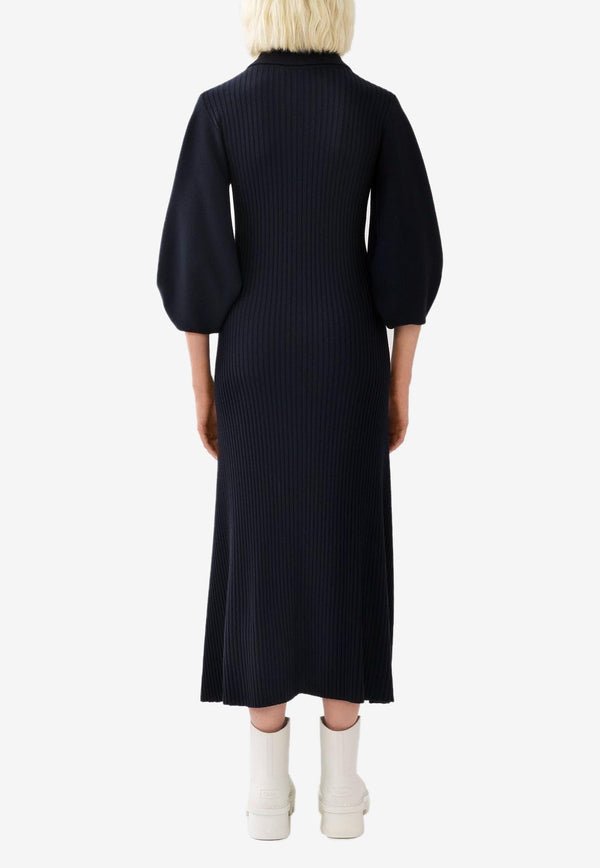Chloé Polo Midi Dress in Wool CHC23AMR1366448A ICONIC NAVY