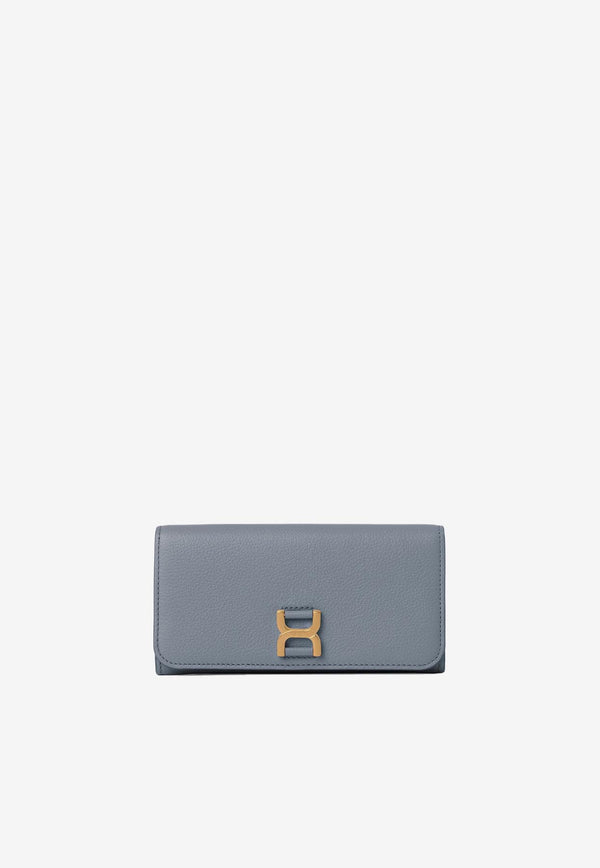 Chloé Long Marcie Wallet in Calf Leather CHC23AP098I3141A STORM BLUE