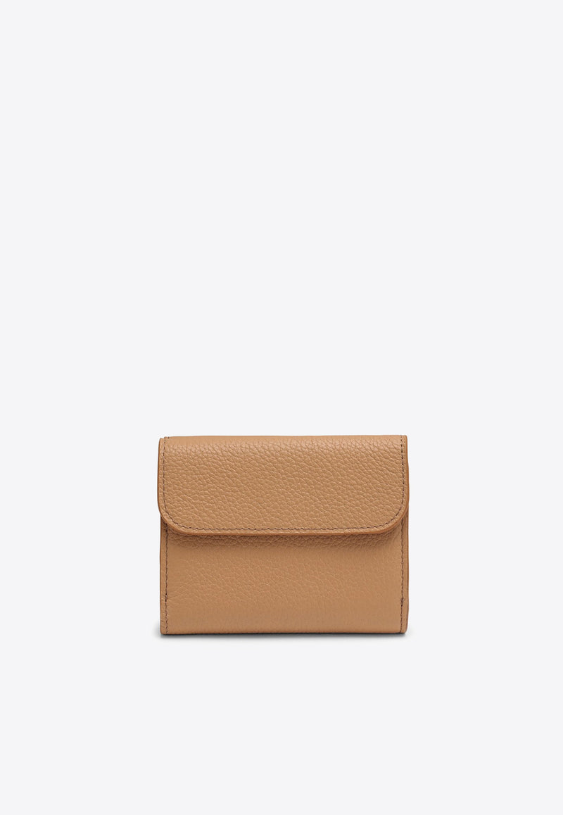 Chloé Small Marcie Trifold Leather Wallet Beige CHC23AP099I31/O_CHLOE-26X