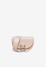 Chloé Mini Marcie Flap Leather Shoulder Bag Powder CHC23AP847K8226Z Powder Beige